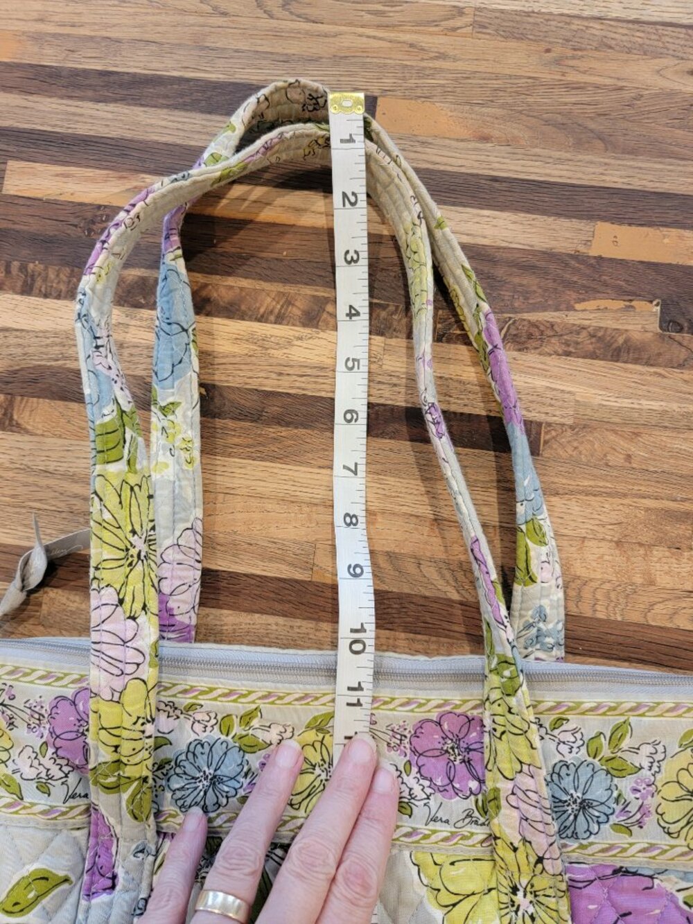 Vera Bradley 2 Handle tote Bag in the retired Watercolor Floral pattern - Picture 9 of 12